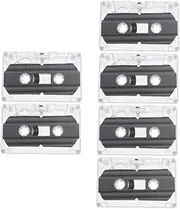 6 Pcs 30 Min Recording Cassette Tapes Blank Audio Cassettes Shell Retro Style for DIY Voice Recordings and Teaching