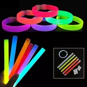 2x Mixed Colour Glow Sticks Bracelets Party Glowstick Glow in the Dark Parties