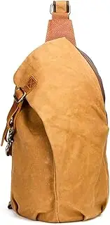 [TRICIA] Canvas Messenger Bag Casual Sling Crossbody Backpack Travel for Men Bag, Khaki