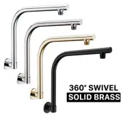 Bathroom Brass Round Wall Gooseneck Swivel Shower Arm Spout for Shower Head