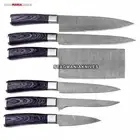 Hand Forged Damascus Steel Full Tang Chef Set Dining Set Kitchen Knife