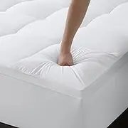 MEROUS Twin Mattress Topper, Extra Thick Pillowtop, Cooling and Plush Mattress Pad Cover Cotton Top Bed Topper Protector with 8-21 Inch Deep Pocket(White, Twin)