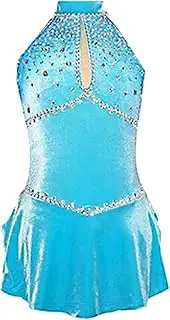 [Zagitova] Figure Skating Dress For Girls Women's Sleeveless Shiny Rhinestones Ice Skating Competition Wear