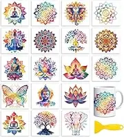 18 Sheets Rub On Transfers for Crafts, Cold Transfers Stickers for Wood Furniture Decals, Glass, Porcelain, Leather, Canvas, Projects,4.3 * 3.9inch(Western Cowboy and Sunflowers)