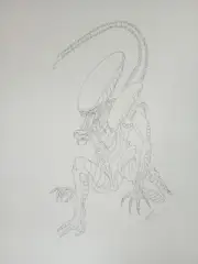 Xenomorph 11x17 ORIGINAL PEN & INK ILLUSTRATION By Luke Kororolowicz