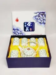 Jing Ye Ceramic Teapot/Cup Set of 6 - New in Box, Multicolor