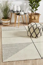 Abode Rug Culture Ivory & Charcoal Super Soft Metro Contemporary Rug