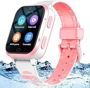 Kids 4G GPS Smart Watch Whatsapp Chat Phone Tracker Smartwatch Worldwide Real-time Tracking Video Call Voice Message Camera SOS Alarm Geo-Fence Pedometer Anti-Lost for 3-15 Boys Girls Gift Pink