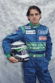 Formula 1 Driver Alessandro Nannini Driving For Benetton 1990 Old Photo