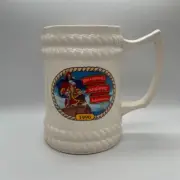 1996 Captain Morgan Spiced Rum Captain's Seafaring Adventures White Ceramic Mug