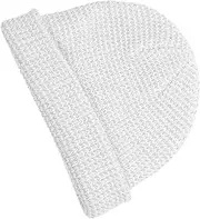 [Ipetboom] Reflective Winter Beanie Hat Unisex Running Hat Night Visibility Warm Knit Cap for Men Women White