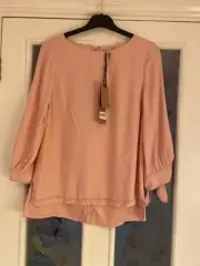Ladies Clothes Size 8 Phase Eight Raine Cuff Blouse Sorbet New (582)