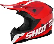 Shot Pulse Airfit Motocross Helmet, white-red, Size XL for Men White Red