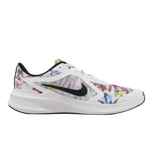 Nike 慢跑鞋 Downshifter 10 Fable GS 大童鞋 女鞋 白 花卉 運動鞋 CT5256-100