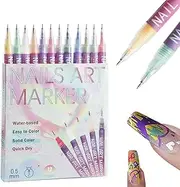 Nail Markers | 12 Colors Quick Dry Manicure Art Painting Kit,Acrylic Manicure Nail Decoration Marker for Women, Girls, Professionals