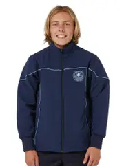 Boys Navy Soft Shell Jackets With Embroidery