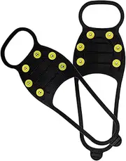 [Generic] Walk Traction Ice Cleat - Anti-Slip Crampons with 6 Spikes | Snow Shoe Spikes, Ice Grippers for Walking Snow and Ice, 1 Pair