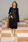 CELINE by Phoebe Philo Runway Wool & Leather Patchwork Dress FR 38,US 6-8,S-M