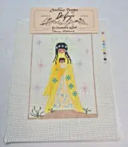 DEGRAZIA HANDPAINTED CASSANDRA TISH YELLOW MADONNA NEEDLEPOINT SUNDANCE