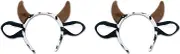 Beistle 2-Pack Cow Headbands in Brown/White/Black, Funny Farm Animal Headwear, Photo Booth Props, Holstein Party Supplies, Western & Cowboy Accessories