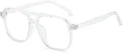 WAYIKK Transparent Computer Glasses Frame Women Men Square Eyewear Blocking Glasses Optical Spectacle,Transparent