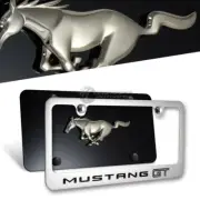 Ford Mustang GT Stainless Steel License Plate Frame with Caps -2PCS Front & Back (for: Ford)