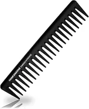 Charlemagne Carbon Hair Comb for Men - 19 cm, Coarse Teeth - Antistatic, Shatterproof Carbon Wide Tooth Comb for Curls & Texture Detangling - Developed by Barbers, Designed in Germany