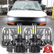Pair 7x6'' LED Headlights Hi/Lo DRL Turn Signal for Chevrolet Express 2500 3500