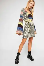 NWT Free People Bohemian Patchwork Sweater Dress Sz. X-Small.