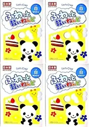 DAISO Soft Clay Lightweight Fluffy Packs (4 Set, White)