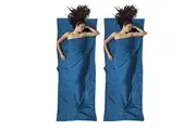 2pcs Sleeping Bag Liner Portable Sleeping Sheet Dirt-Proof Camping Sheet for Outdoor Travel Hiking Hotels Picnics-Blue