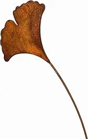 Blümelhuber Ginkgo Leaf Rust Decoration for Garden, Patio or Balcony - Metal Patina Garden Stake Ginko Tree Leaf Sculpture Decoration