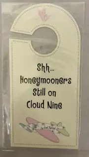 Russ Berrie Newlyweds Cloud Nine Door Hanger Novelty Gag Gifts 8" X 4"