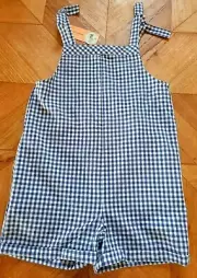 Girls size 10 Navy white GINGHAM CHECK playsuit jumpsuit jump play suit NEW 436