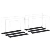 Acrylic Sign Holder 6 Pack, 8.5x11 Inches Horizontal Menu Display Stand Clear