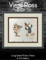 Virgil Ross Original Signed Model Sheet Drawing Taz Devil Daffy Duck Framed