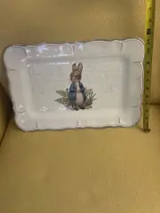 POTTERY BARN KIDS BEATRIX POTTER ~ PETER Cottontail Rabbit TRAY / PLATTER New