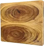 Orana Dual Grain 35x35cm Combining Two Cross-Cut Pieces Single-Piece Australian Hand Made Camphor Laurel Wood Chopping Cutting Board (Dual Grain)