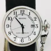 CITIZEN Reguno KL7-914-11 White Silver Solar Tech radio clock pocket watch New