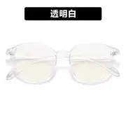 Round Blue Light Blocking Eyeglasses 13 - Transparent White - One Size