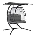Gardeon Outdoor Furniture Lounge Hanging Swing Chair Egg Hammock Stand Rattan Wi