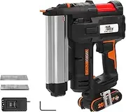 Worx 18V (20V MAX) Cordless Brad Nail Gun WX840, PowerShare, 2-in-1 Brad Nail & Staple, LED Light, Battery & Charger Included, 200pcs 38mm 18 Gauge Brad Nails, 200pcs 32mm 18 Gauge Staples