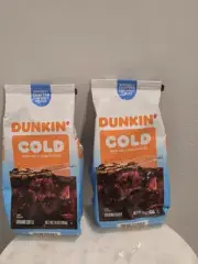 2 pk Dunkin Cold Brew Hot or Pour Over Ice Ground Coffee 10 oz Exp 4/2025
