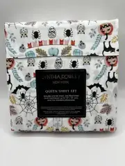 Cynthia Rowley Queen Halloween Sheet Set 4pc Ghost Pumpkin Spider