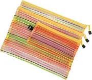 NUOBESTY Mesh Zip File Pouch Set 3 Sizes A4 A5 B6 File Bag Organizer for Stationery