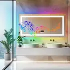 LUVODI Bluetooth LED Lighted Bathroom Mirror RGB Backlight Music Makeup Mirror