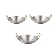 Stainless Steel Wok Household Cookware Saute Pan for Stewing Meat Vegetables