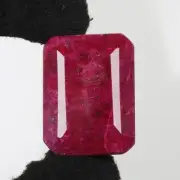 123.2 Ct Natural Ruby Emerald Cut Earth Mined Certified Red Loose Gemstone