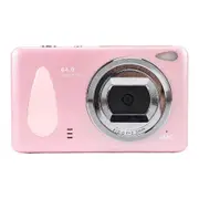 Digital Camera, 4K 64MP Digital Point and Shoot Camera with 18x Zoom, 2.8in Screen, LED Fill Light, Compact for Travel School Vlog Wedding, Pink