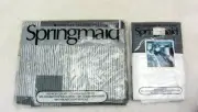 NOS Springmaid Double Full FITTED Sheet & Pillowcases L'Ambiance Grey Gray VTG